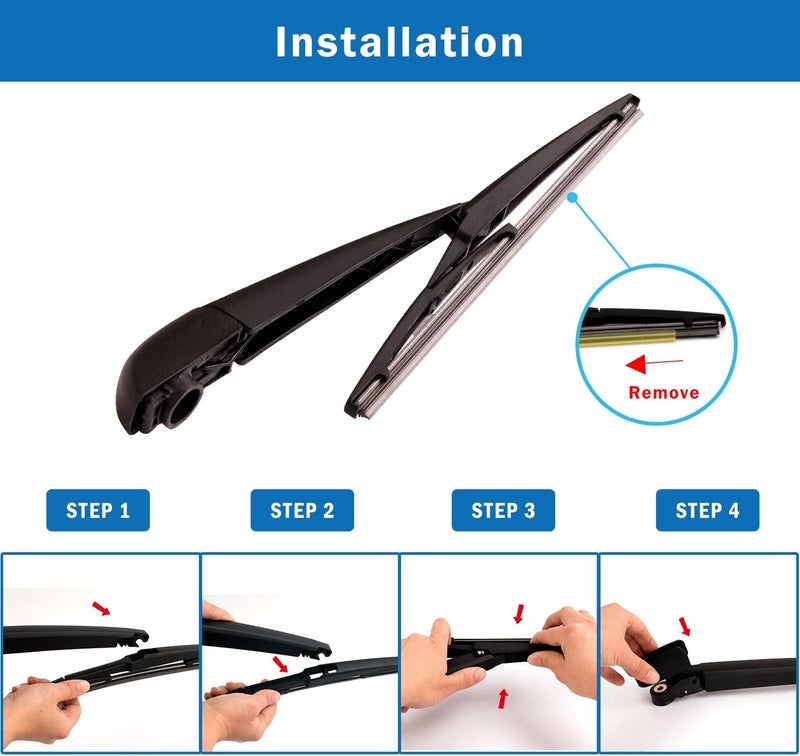 WTI Rear Wiper Arm Blade Set Compatible With Dodge Durango 2011-2021 Rear Windshield Window Wiper Kits Assembly New Replacement Accessories Parts - Image 5